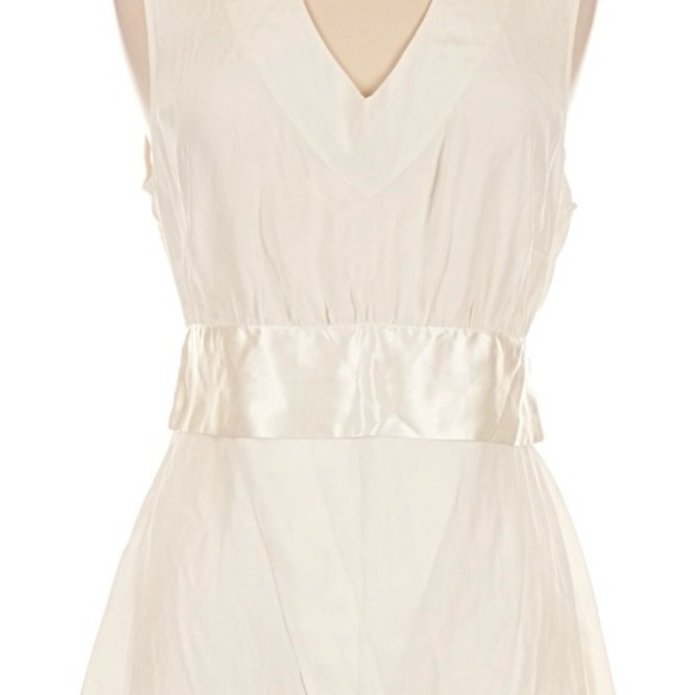 Soft Surroundings Ivory Silk Top with Subtle Sheen